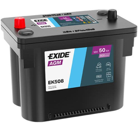 Acumulator EXIDE AGM 50Ah 800A 12V Start-Stop Borne Inverse – EK508 Acumulator EXIDE AGM 50Ah 800A 12V Start-Stop Borne Inverse – EK508