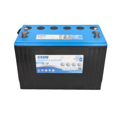 Acumulator EXIDE Marine & Leisure Dual AGM 100Ah 800A 12V Borne Inverse – EP900 Acumulator EXIDE Marine & Leisure Dual AGM 100Ah 800A 12V Borne Inverse – EP900