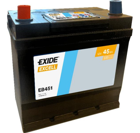 Acumulator EXIDE Excell Asia 45Ah 330A 12V Borne Inverse – EB451 Acumulator EXIDE Excell Asia 45Ah 330A 12V Borne Inverse – EB451