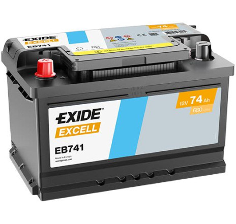 Acumulator EXIDE Excell 74Ah 680A 12V Borne Inverse – EB741 Acumulator EXIDE Excell 74Ah 680A 12V Borne Inverse – EB741