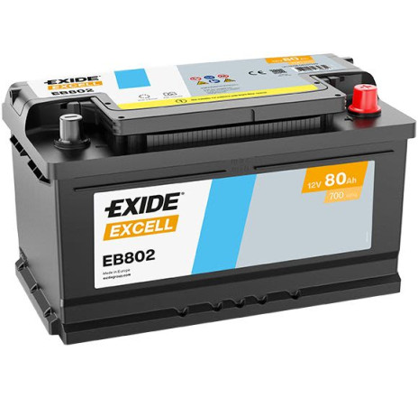 Acumulator EXIDE Excell 80Ah 700A 12V – EB802 Acumulator EXIDE Excell 80Ah 700A 12V – EB802