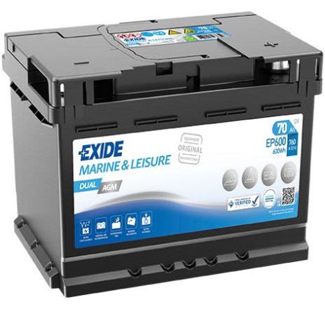 Acumulator EXIDE Marine & Leisure Dual AGM 60Ah 680A 12V – EP500 Acumulator EXIDE Marine & Leisure Dual AGM 60Ah 680A 12V – EP500