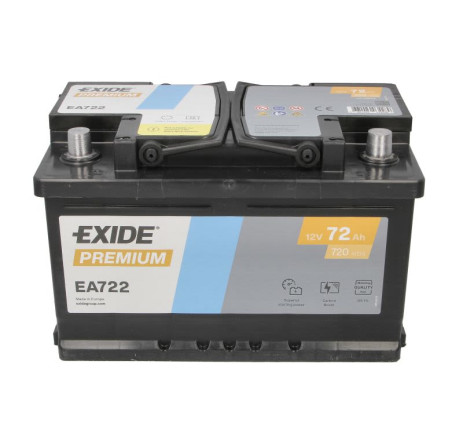 Acumulator EXIDE Premium 72Ah 720A 12V – EA722 Acumulator EXIDE Premium 72Ah 720A 12V – EA722