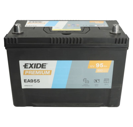 Acumulator EXIDE Premium Asia 95Ah 800A 12V Borne Inverse – EA955 Acumulator EXIDE Premium Asia 95Ah 800A 12V Borne Inverse – EA955