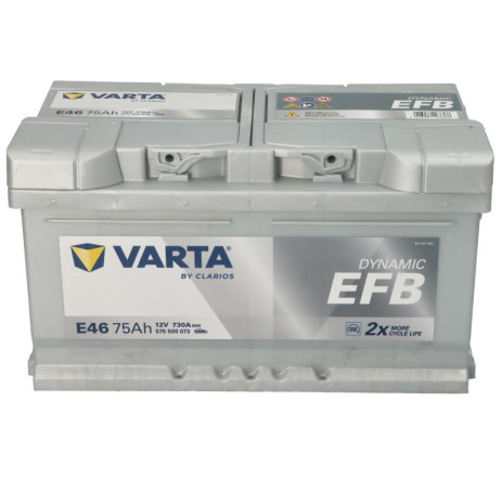 Acumulator VARTA Dynamic EFB E46 75Ah 730A 12V – 575500073K262 Acumulator VARTA Dynamic EFB E46 75Ah 730A 12V – 575500073K262