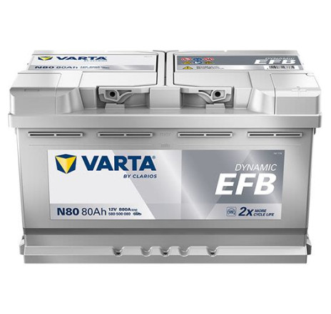 Acumulator VARTA Dynamic EFB N80 80Ah 800A 12V – 580500080K262 Acumulator VARTA Dynamic EFB N80 80Ah 800A 12V – 580500080K262