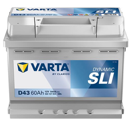 Acumulator VARTA Dynamic SLI D43 60Ah 540A 12V Borne Inverse – 560127054K262 Acumulator VARTA Dynamic SLI D43 60Ah 540A 12V Borne Inverse – 560127054K262
