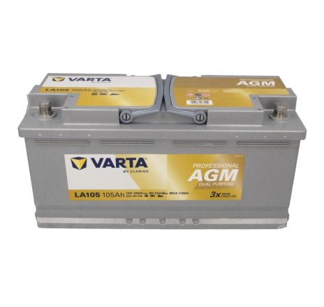 Acumulator VARTA Professional Dual Purpose AGM LA105 105Ah 950A 12V – 840105095K312 Acumulator VARTA Professional Dual Purpose AGM LA105 105Ah 950A 12V – 840105095K312