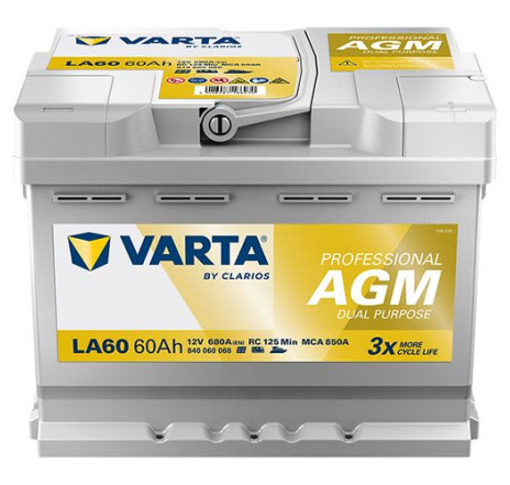 Acumulator VARTA Professional Dual Purpose AGM LA60 60Ah 680A 12V – 840060068K312 Acumulator VARTA Professional Dual Purpose AGM LA60 60Ah 680A 12V – 840060068K312
