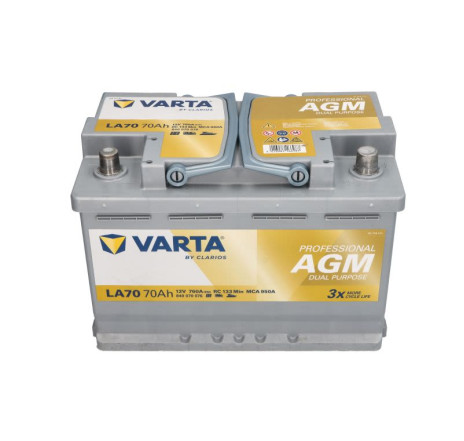 Acumulator VARTA Professional Dual Purpose AGM LA70 70Ah 760A 12V – 840070076K312 Acumulator VARTA Professional Dual Purpose AGM LA70 70Ah 760A 12V – 840070076K312