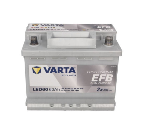 Acumulator VARTA Professional Dual Purpose EFB LED60 60Ah 640A 12V – 932060064K312 Acumulator VARTA Professional Dual Purpose EFB LED60 60Ah 640A 12V – 932060064K312