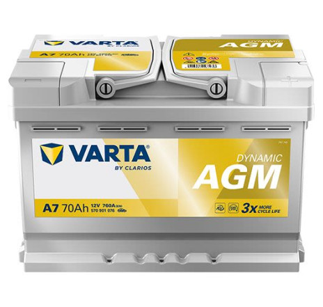 Acumulator VARTA Dynamic AGM A7 70Ah 760A 12V – 570901076K262 Acumulator VARTA Dynamic AGM A7 70Ah 760A 12V – 570901076K262