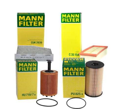 Pachet Revizie Filtre Mann Volkswagen Passat B6 1.9/2.0 TDI (2005-2010) 4 filtre + carbon activ