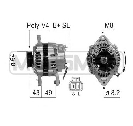 Generator / Alternator ERA 210804</br>Piesa auto pentru Generator /Alternator / Elemente Generator / Alternator ERA 210804</br>Piesa auto pentru Generator /Alternator / Elemente