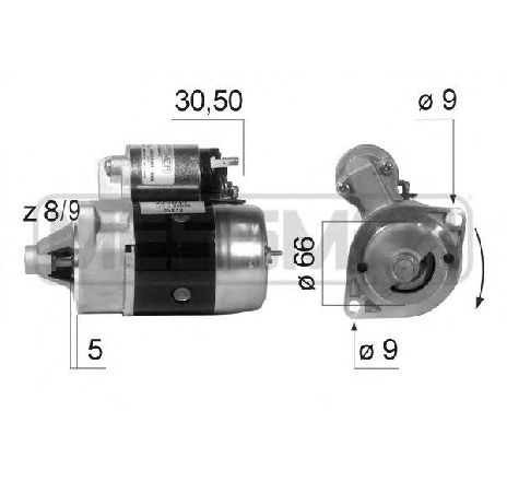 Starter ERA 220017</br>Piesa auto pentru Sistem pornire Starter ERA 220017</br>Piesa auto pentru Sistem pornire