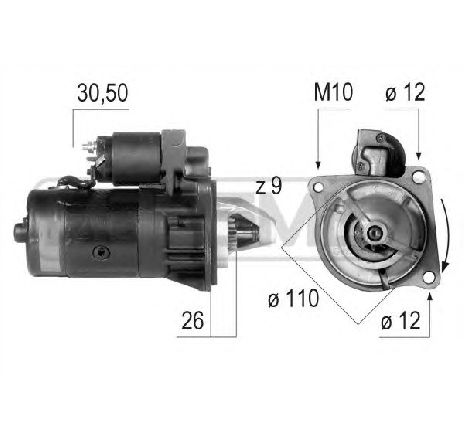 Starter ERA 220019</br>Piesa auto pentru Sistem pornire Starter ERA 220019</br>Piesa auto pentru Sistem pornire