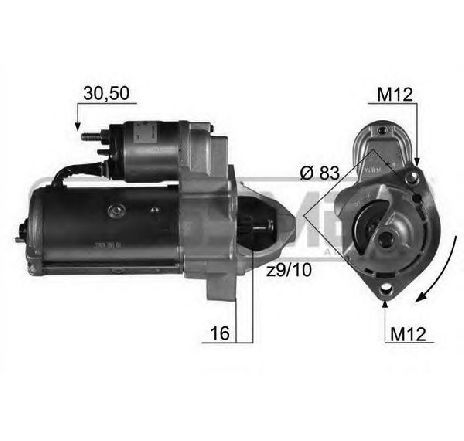 Starter ERA 220037</br>Piesa auto pentru Sistem pornire Starter ERA 220037</br>Piesa auto pentru Sistem pornire