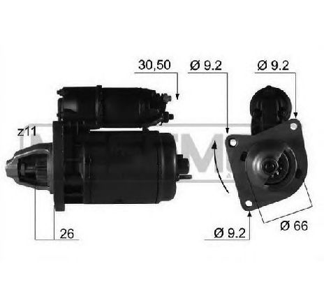 Starter ERA 220075</br>Piesa auto pentru Sistem pornire Starter ERA 220075</br>Piesa auto pentru Sistem pornire