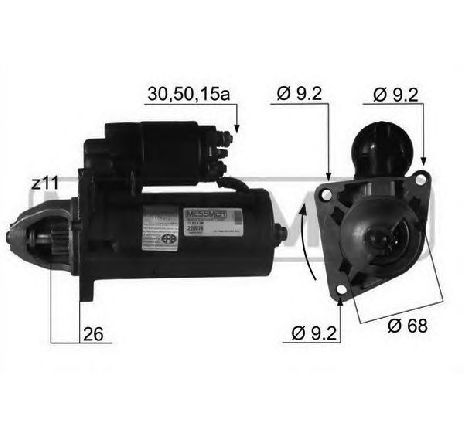 Starter ERA 220076</br>Piesa auto pentru Sistem pornire Starter ERA 220076</br>Piesa auto pentru Sistem pornire