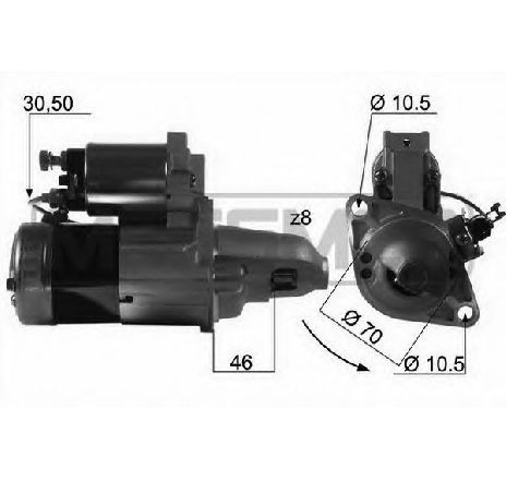 Starter ERA 220088</br>Piesa auto pentru Sistem pornire Starter ERA 220088</br>Piesa auto pentru Sistem pornire