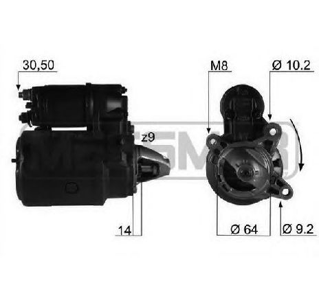 Starter ERA 220112</br>Piesa auto pentru Sistem pornire Starter ERA 220112</br>Piesa auto pentru Sistem pornire