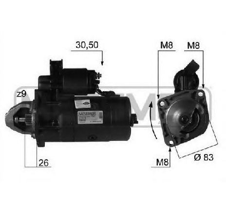 Starter ERA 220122</br>Piesa auto pentru Sistem pornire Starter ERA 220122</br>Piesa auto pentru Sistem pornire