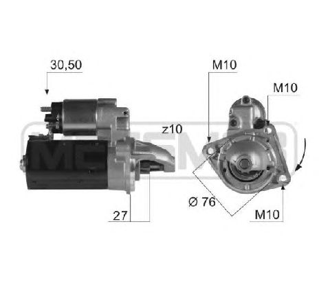 Starter ERA 220422</br>Piesa auto pentru Sistem pornire Starter ERA 220422</br>Piesa auto pentru Sistem pornire