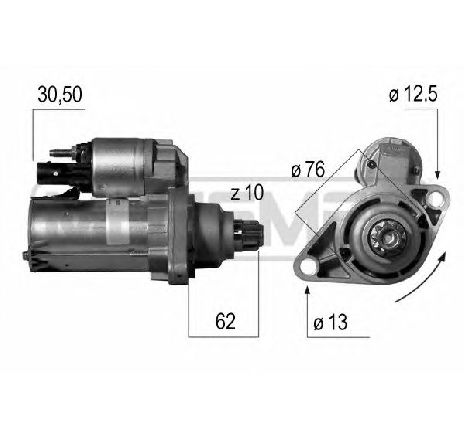 Starter ERA 220528</br>Piesa auto pentru Sistem pornire Starter ERA 220528</br>Piesa auto pentru Sistem pornire