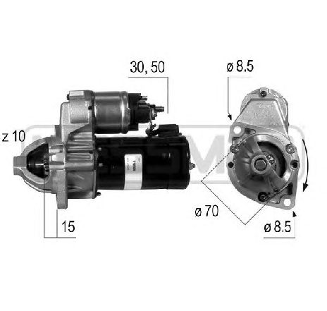 Starter ERA 220536</br>Piesa auto pentru Sistem pornire Starter ERA 220536</br>Piesa auto pentru Sistem pornire