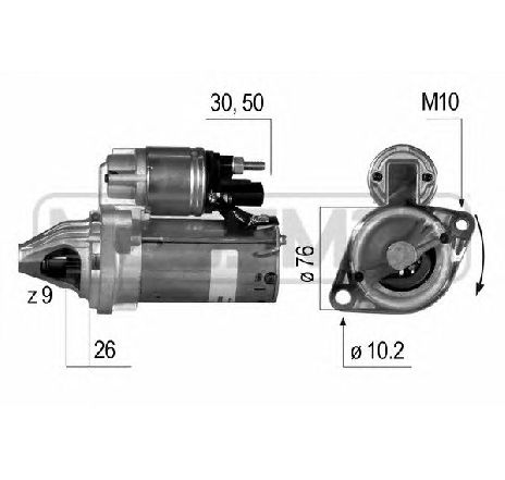 Starter ERA 220539</br>Piesa auto pentru Sistem pornire Starter ERA 220539</br>Piesa auto pentru Sistem pornire