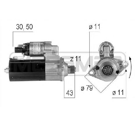 Starter ERA 220552</br>Piesa auto pentru Sistem pornire Starter ERA 220552</br>Piesa auto pentru Sistem pornire