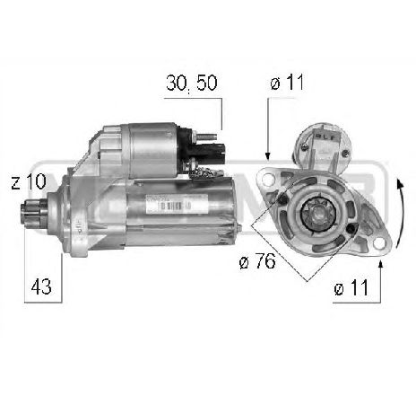 Starter ERA 220585</br>Piesa auto pentru Sistem pornire Starter ERA 220585</br>Piesa auto pentru Sistem pornire