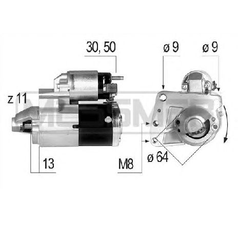 Starter ERA 220638</br>Piesa auto pentru Sistem pornire Starter ERA 220638</br>Piesa auto pentru Sistem pornire