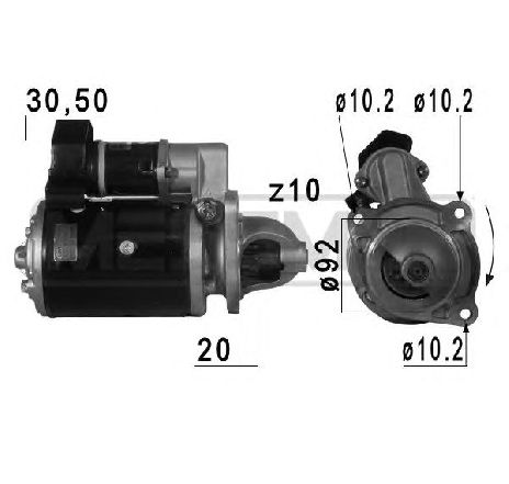 Starter ERA 220737</br>Piesa auto pentru Sistem pornire Starter ERA 220737</br>Piesa auto pentru Sistem pornire