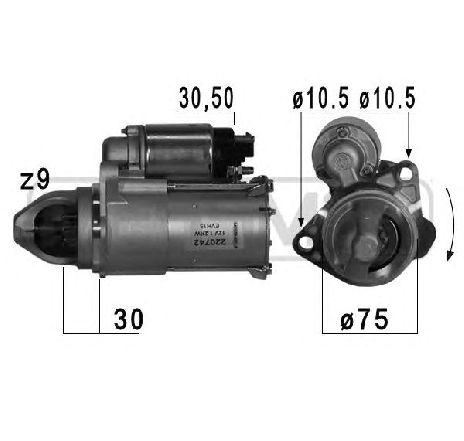 Starter ERA 220742</br>Piesa auto pentru Sistem pornire Starter ERA 220742</br>Piesa auto pentru Sistem pornire