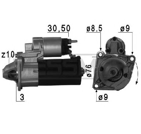 Starter ERA 220756</br>Piesa auto pentru Sistem pornire Starter ERA 220756</br>Piesa auto pentru Sistem pornire