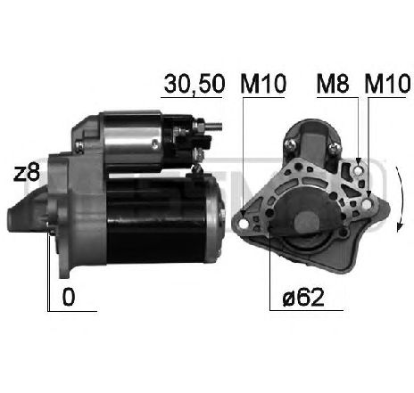 Starter ERA 220762</br>Piesa auto pentru Sistem pornire Starter ERA 220762</br>Piesa auto pentru Sistem pornire