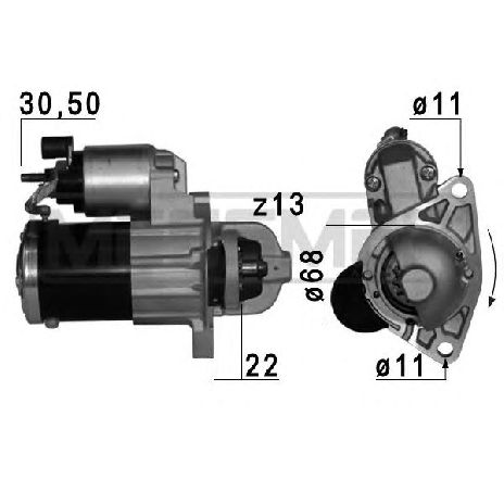 Starter ERA 220766</br>Piesa auto pentru Sistem pornire Starter ERA 220766</br>Piesa auto pentru Sistem pornire