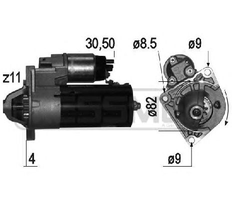 Starter ERA 220806</br>Piesa auto pentru Sistem pornire Starter ERA 220806</br>Piesa auto pentru Sistem pornire