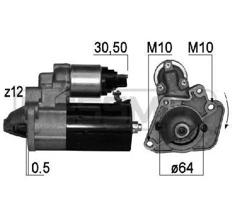 Starter ERA 220816</br>Piesa auto pentru Sistem pornire Starter ERA 220816</br>Piesa auto pentru Sistem pornire