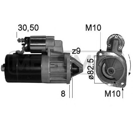 Starter ERA 220822</br>Piesa auto pentru Sistem pornire Starter ERA 220822</br>Piesa auto pentru Sistem pornire