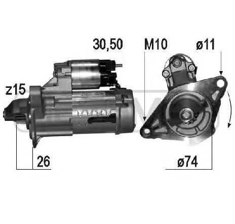 Starter ERA 220827</br>Piesa auto pentru Sistem pornire Starter ERA 220827</br>Piesa auto pentru Sistem pornire