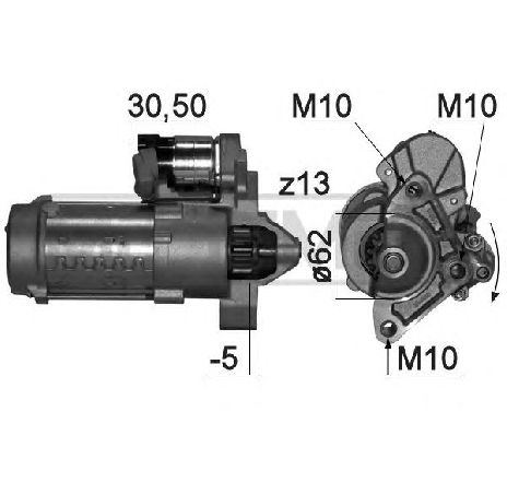 Starter ERA 220835</br>Piesa auto pentru Sistem pornire Starter ERA 220835</br>Piesa auto pentru Sistem pornire