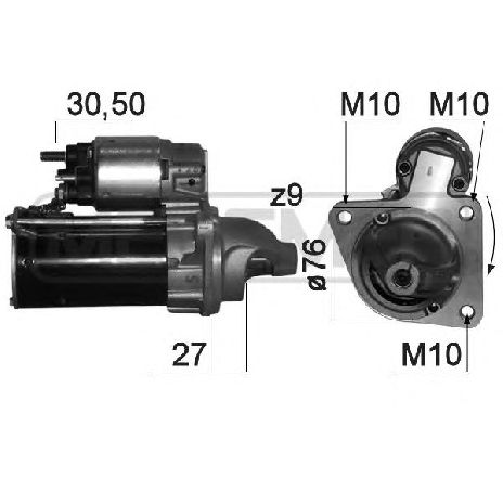 Starter ERA 220838</br>Piesa auto pentru Sistem pornire Starter ERA 220838</br>Piesa auto pentru Sistem pornire