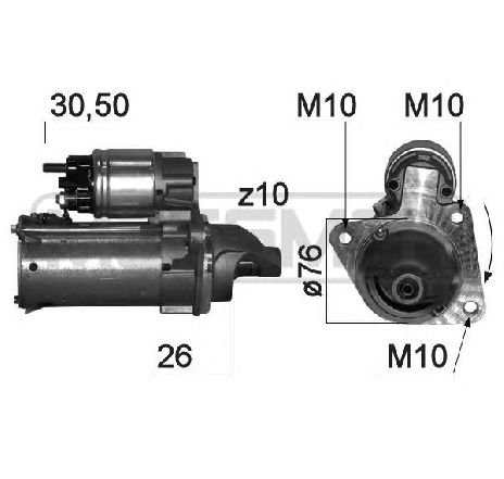 Starter ERA 220842</br>Piesa auto pentru Sistem pornire Starter ERA 220842</br>Piesa auto pentru Sistem pornire