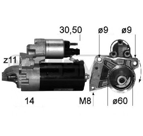 Starter ERA 220873</br>Piesa auto pentru Sistem pornire Starter ERA 220873</br>Piesa auto pentru Sistem pornire