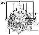 Cupla, ventilator radiator ASHIKA 36-05-506</br>Piesa auto pentru Sistem de racire motor