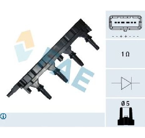 Bobina de inductie FAE 80277</br>Piesa auto pentru Aprindere scanteie/incandescenta Bobina de inductie FAE 80277</br>Piesa auto pentru Aprindere scanteie/incandescenta