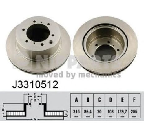 Disc frana NIPPARTS J3310512 Disc frana NIPPARTS J3310512