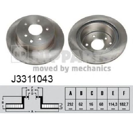 Disc frana NIPPARTS J3311043</br>Piesa auto pentru Frana disc Disc frana NIPPARTS J3311043</br>Piesa auto pentru Frana disc